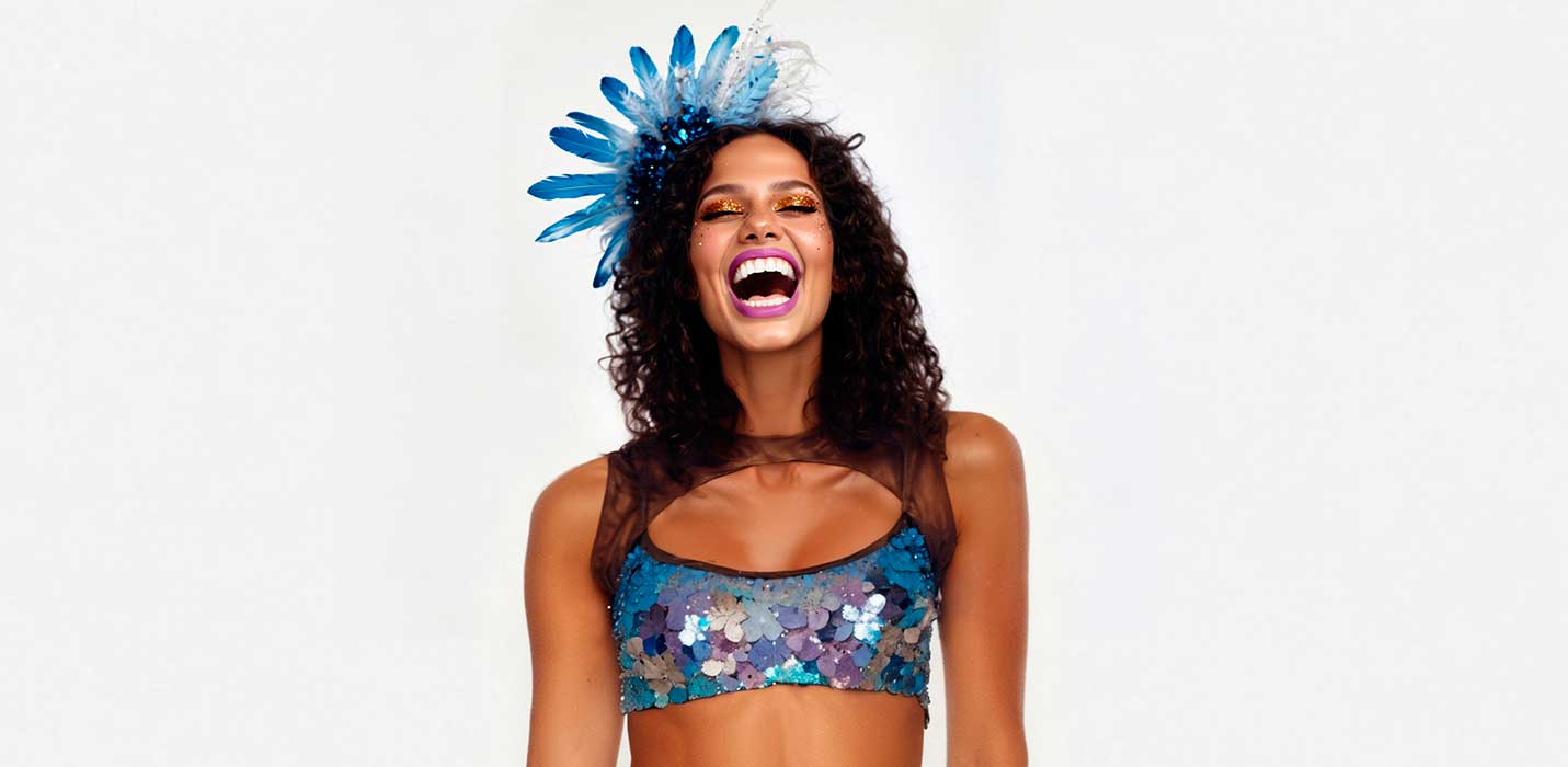 Alumna de percusión y baile sincronizados en un taller de samba.